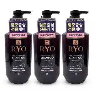 [하프클럽/셀럽하우스]려 자양윤모 9EX 탈모증상완화 샴푸 중건성두피용 400ml 3개