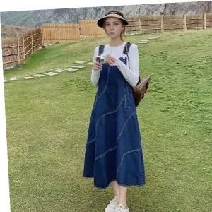 쥬디제이 청멜빵 데님원피스 청원피스 A라인원피스