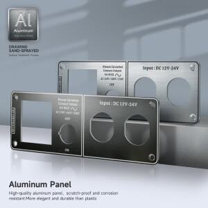 자동차 충전기 다기능 알루미늄 패널 인버터 AC 220V-250V EU 듀얼 포트 USB QC3.0 12V 24V RV 요트 여행