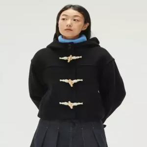 리 LEE 우먼 숏 더플 코트 블랙