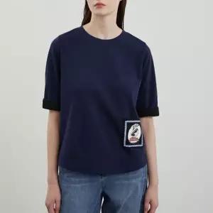 올리비아로렌 비비올리비아 우븐프린트패치티셔츠 VVCAS4M4291 50149445 1402961