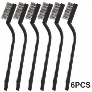 6개 세트 소형 철사 브러쉬 기계 부품 청소용 녹 제거 페인트 액세서리 17cmx1cm 스테인리스 스틸 와이어