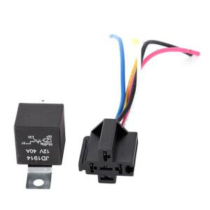 방수 자동차 릴레이 12v 5pin 40a 블랙 레드 구리 터미널 소켓 1pc