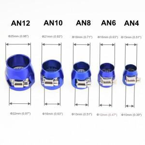 알루미늄 호스 클램프 AN4/AN6/AN8/AN10/AN12 엔드 피니셔 연료 오일 클립 워터 파이프 육각