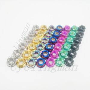 혼다 스즈키 야마하 너트 M10x1.25mm 용 6PCS 티타늄 Ti M10 피치 스프로킷 플랜지