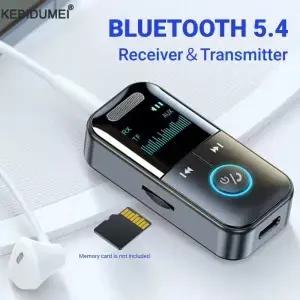 4 in 1 Bluetooth 5.4 오디오 수신기 송신기 3.5MM AUX TF 카드 스테레오 음악 마이크 무선 어댑터 (자동차