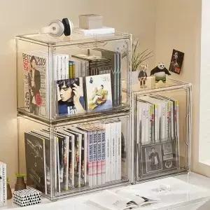 투명 보관함 정리함 책장 앨범 CD 데스크탑 방진 디스플레이 캐비닛 책 잡지