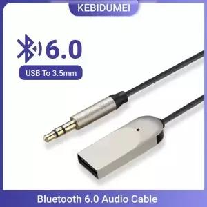 블루투스 6.0 차량용 키트 AUX 오디오 리시버 USB 3.5mm 하이파이 스테레오 음악 내비게이션 핸즈프리