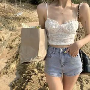 사이드 트임 데님 핫팬츠 바캉스룩 반바지 JaK34vlv