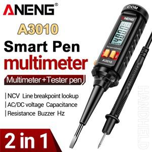 디지털 멀티미터 펜 타입 4000 카운트 ANENG A3010 센싱 백라이트 스마트 비접촉 600V AC 전압 NCV 테스터
