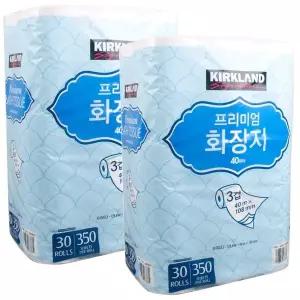 [매장정품] 커클랜드 코스트코 프리미엄 화장지 3겹 30롤 2개 롤휴지 두루마리 gx 2298833