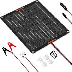 10와트 12V 태양광 자동차 배터리 트리클 충전기 및 유지보수 보트 해양 RV 악어 클립이 장착된 트레일러용