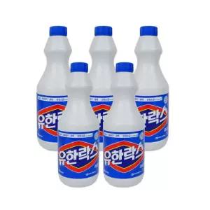 유한락스 1L레귤러 5개 살균 표백제 찌든때 묵은때 화장실청소 곰팡이