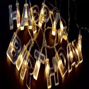 투윤 생일 가랜드 LED 해피벌스데이 웜화이트 생일파티LED벽장식