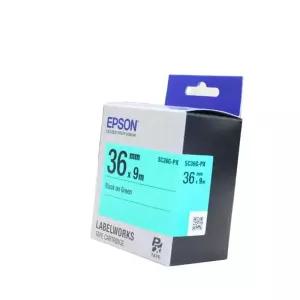 녹색 테이프 3D 도트 프린터 3D도트프린터 엡손 이름텍 SC36G 36mm 라벨 흑글씨