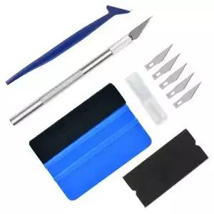 10Pcs 자동차 포장 비닐 도구 키트 창 필름 색조 랩 스틱 가장자리 트리밍 스퀴지 틴팅 펠트