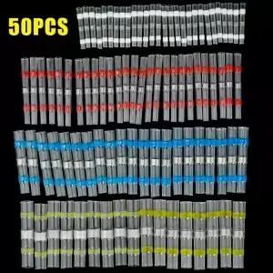 50PCS 방수 솔더 씰 열 수축 튜브 와이어 커넥터 터미널 납땜 슬리브