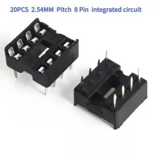 20 개/몫 IC 소켓 플랫 풋 8 핀 2.54MM 피치 8P DIP8 칩 집적 회로