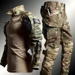 유니폼 정장 군대 야외 위장 복 사냥 셔츠 바지 물고기 훈련 Airsoft 페인트 볼 의류 세트