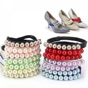힐 스트랩 발찌 진주 장식 탄성 밴드 하이힐 고정 밴드 발목끈 발찌 탄성밴드 진주장식