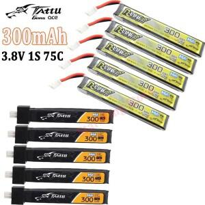 RC FPV 레이싱 드론 쿼드콥터용 BT2.0/PH2.0 플매트 카펫 러그가 포함된 5PCS TATTU 300mAh 3.8V 1S 75C Li