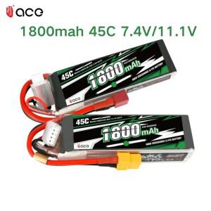 2개 세트 Gens ACE 7.4V/11.1V 리포 배터리 1800mAh 45C RC 헬리콥터 쿼드콥터 FPV 레이싱 드론 부품 2S/3