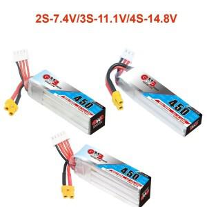 GAONENG GNB FPV 드론 RC 헬리콥터 쿼드콥터 부품용 긴 타입 리포 배터리 450mAh 2S 7.4V 3S 11.1V 4S 14.8