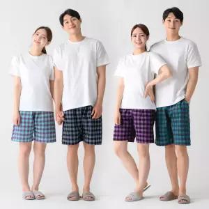 (30%즉시할인) 큰체크 5부 잠옷바지 파자마