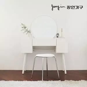 [장인가구]오스틴 원형 거울 원목 콘솔 수납 화장대 (스툴 미포함)