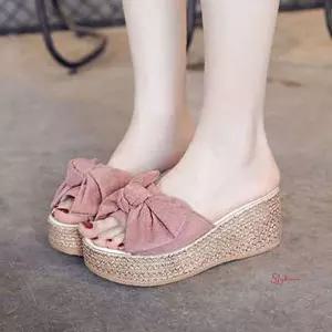 MG 통굽 왕리본 슬리퍼efg085