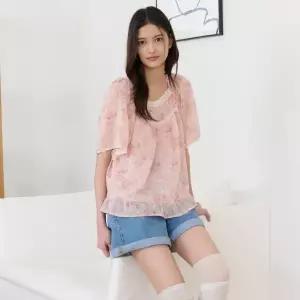[롯데백화점]써스데이 아일랜드 레이스 믹스 쉬폰 블라우스 T264MBL241W
