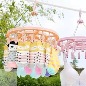 원형 양말걸이 빨래집게 속옷 건조대 집게 2P세트 핑크
