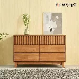 [보루네오]앳홈 비엔나 러버우드 원목 3단 1200 와이드 서랍장_착불배송