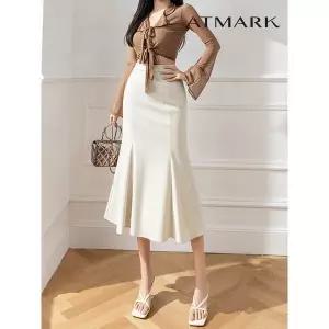 [하프클럽/앳마크]ATMARK 롱머메이드플레어스커트_AA36SK004G