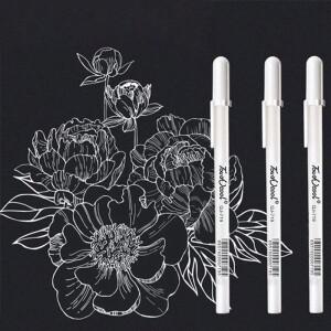 3/5pcs/10pcs 세트 0.8mm 하이라이트 마커 펜 드로잉 아트 공급 스케치 페인트 대 한 흰색 잉크 젤