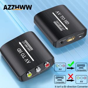 AV to HDMI 호환 컨버터 1080P RCA 컴포지트 어댑터 CVBS (N64 Wii호환 플스호환/2/3 xbox호환 SNES 등