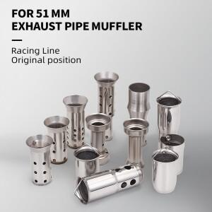 51mm 인렛 바이크 오토바이 배기 머플러 촉매제 DB 킬러 이동식 소음 제거 레이스용