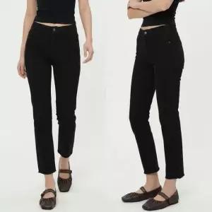 사계절바지 하이웨스트 블랙진 일자 스키니 면바지 9부 밴딩 팬츠