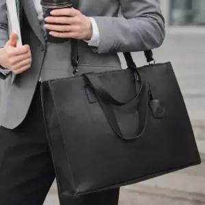 (색상1 플럼도트 블랙오피스 가죽노트북가방 서류가방L90)오피스 가죽 노트북 가방 파우치 문서 서류가방