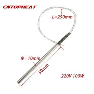 10mm 튜브 직경 전기 관형 히터 뜨거운 공기 가열 요소 성형 용 220V 카트리지