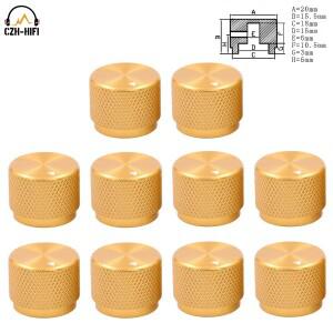 10pcs 20mm 솔리드 CNC 가공 금속 알루미늄 로터리 엔코더 전위차계 볼륨 스위치 손잡이 턴테이블 DAC CD