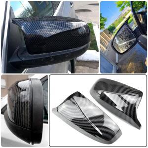 1쌍 경적 모양 M 스타일 Rearview 카본 블랙 사이드 미러 커버 캡 BMW X5 E70 X6 E71 2008-2013 액세서리