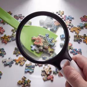 Sabary 2장용 퍼즐 확대경 스쿱 세트가 포함된 LED 조명 3개 70mm 4인치 플라스틱 삽 근접 작업용 저시야