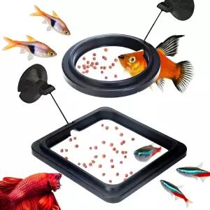 선그로우 2 베타 급이 링 물난류가 음식을 필터로 씻어내는 것을 방지하고 실용적인 원형 부유 구피 금붕어