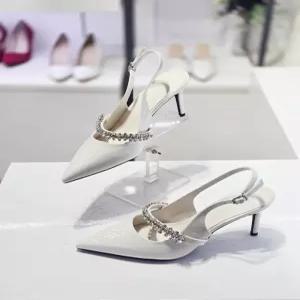 [세레스]여성 뾰족코 에나멜 큐빅 스트랩 슬링백 힐(8.5cm) TR8866
