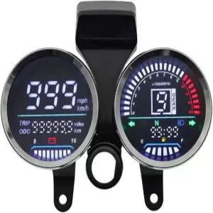 GN 125 디지털 대시보드용 타코미터 모터사이클 유니버설 MPH Km/h 기어 표시기 오도미터 게이지