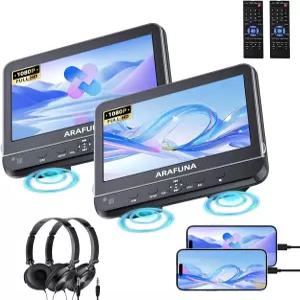 1080P HDMI 입력과 헤드폰 2개를 갖춘 10.5인치 듀얼 카 DVD 플레이어 브래킷 2개 용 FELEMAN 헤드레스트