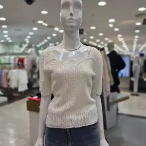 손뜨개 하이넥 반팔니트 SAKPC1531DG