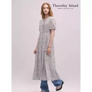 써스데이아일랜드 Thursday Island 플라워 풀오픈 롱 원피스 T244MOP247W