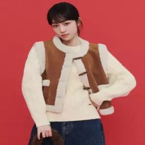 리 LEE 우먼 볼드 케이블 니트 크림